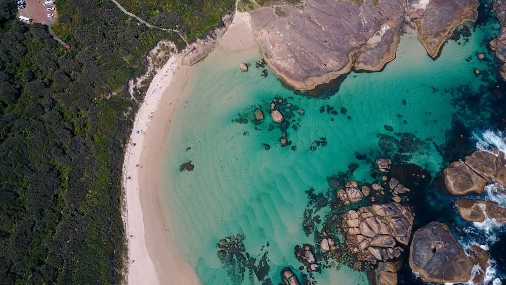 Aerial view Bibbulmun Track and ocean