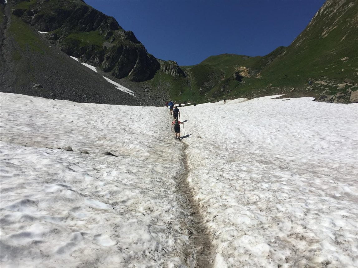 Glacier crossing on the Tour du Mont Blanc