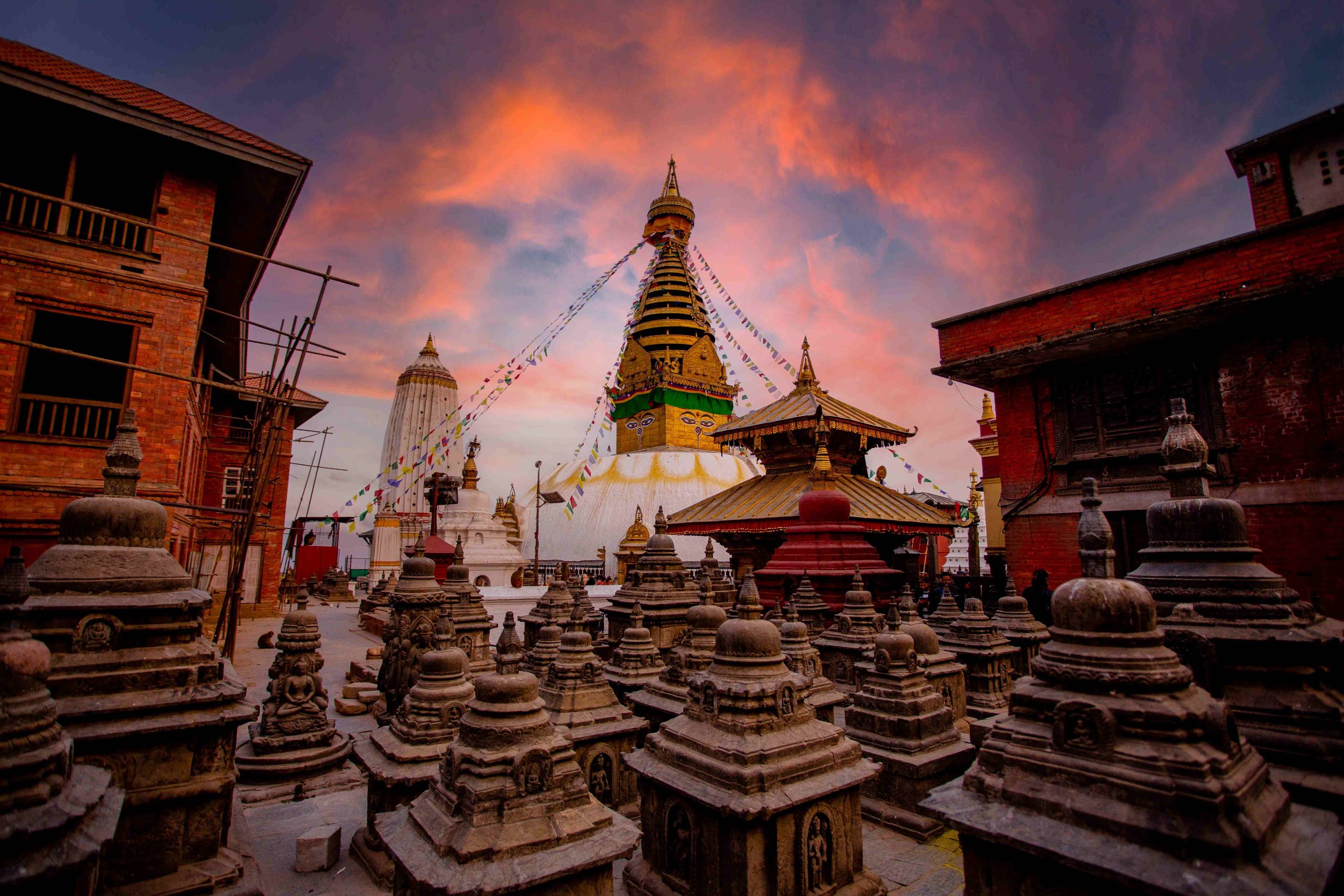 Sunset-at-Swayambhunath-Kathmandu-scaled